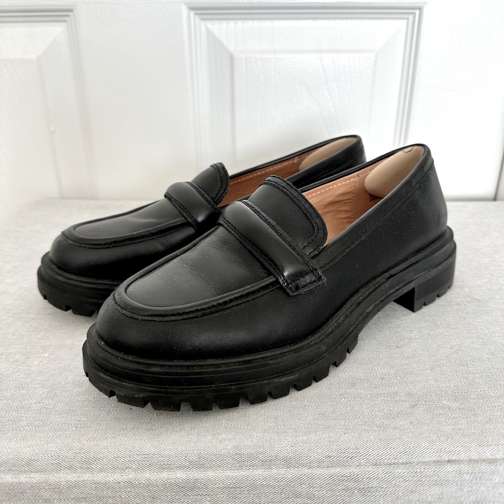 Madewell The Bradley Lugsole Loafer in Black Leather